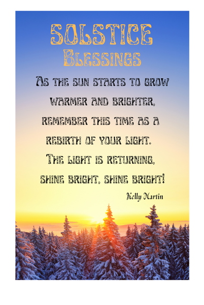 Winter Solstice Blessings Altar Candle