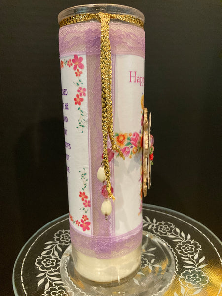 Easter Cross Prayer Altar Candle
