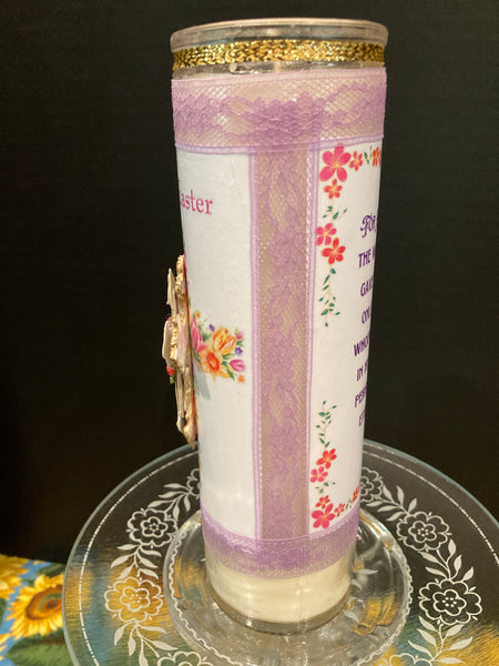 Easter Cross Prayer Altar Candle