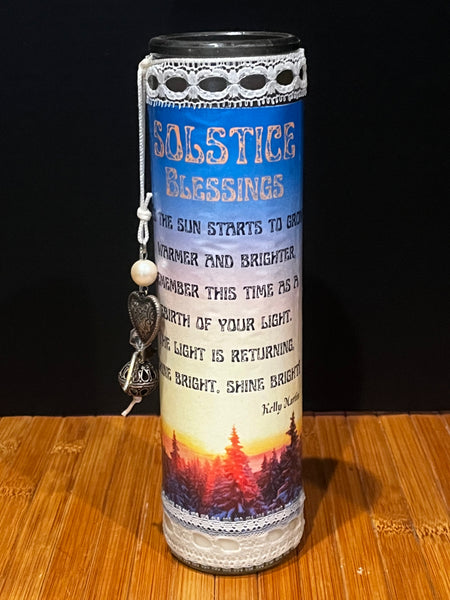 Winter Solstice Blessings Altar Candle