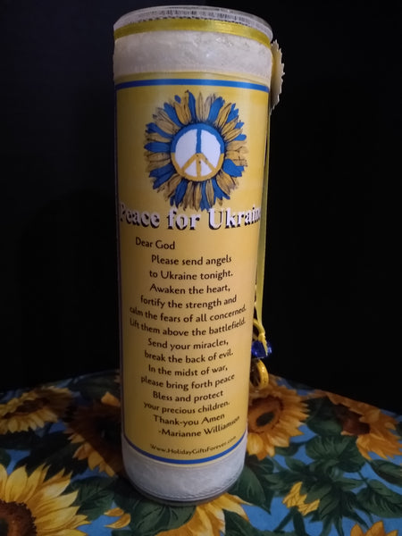 Peace for Ukraine Prayer Altar Candle