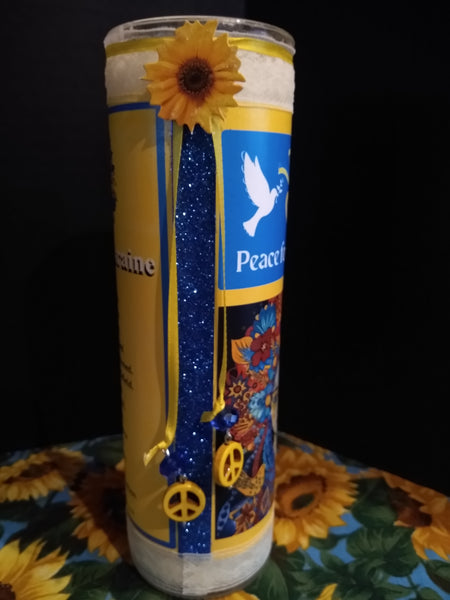 Peace for Ukraine Prayer Altar Candle